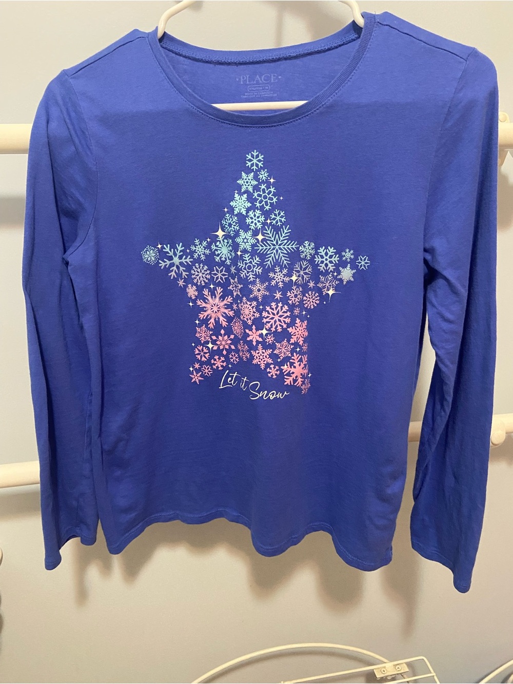 The Children’s Place Girls    Long-Sleeve Snowflake Star     T-shirt